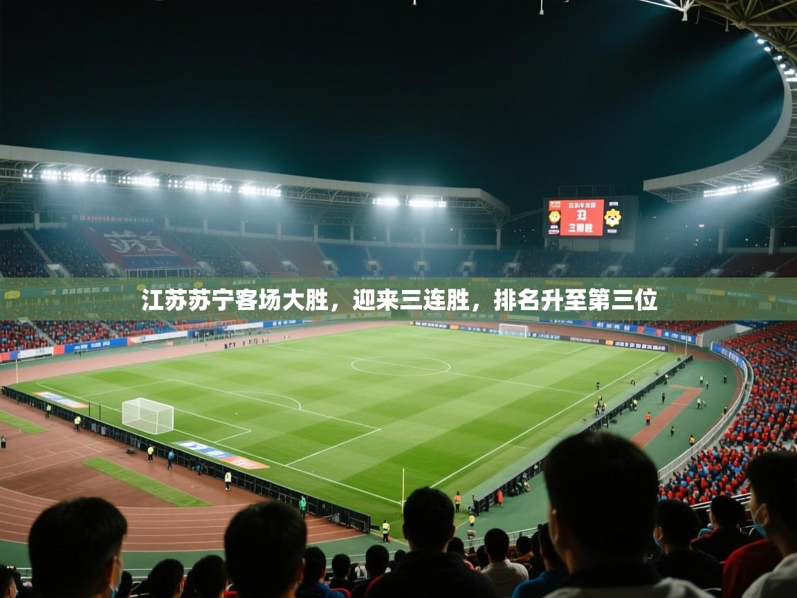 江苏苏宁客场大胜，迎来三连胜，排名升至第三位